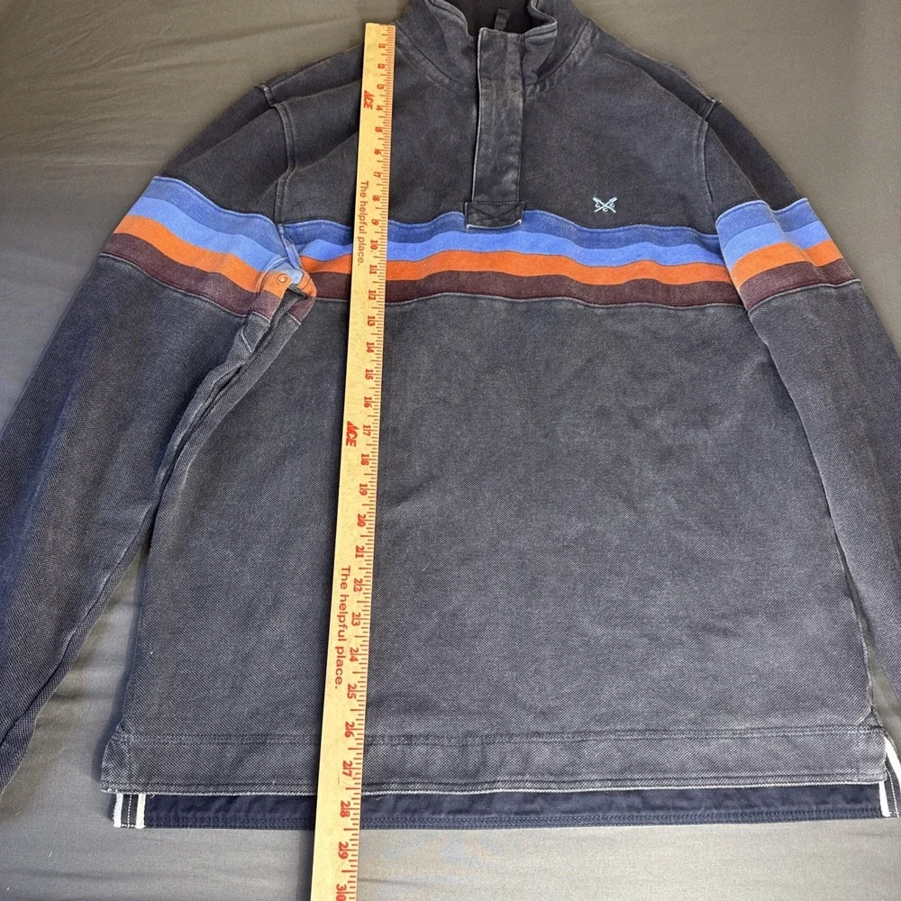 Crew Clothing‎ Company men's M navy cotton Tripe 1/4 zip top, Thick Heavy Nice!